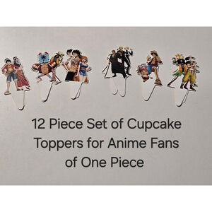 One Piece Anime Cupcake‎ Toppers, Multicolored